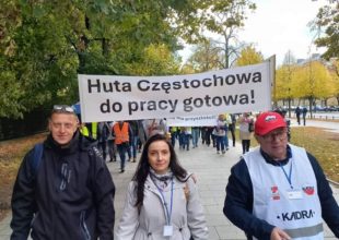 Thumbnail for the post titled: “Huta Częstochowa do pracy gotowa”. Manifestacja w Warszawie